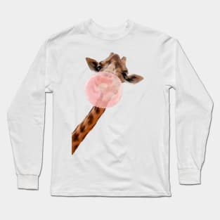 Giraffe Pink Bubblegum Long Sleeve T-Shirt